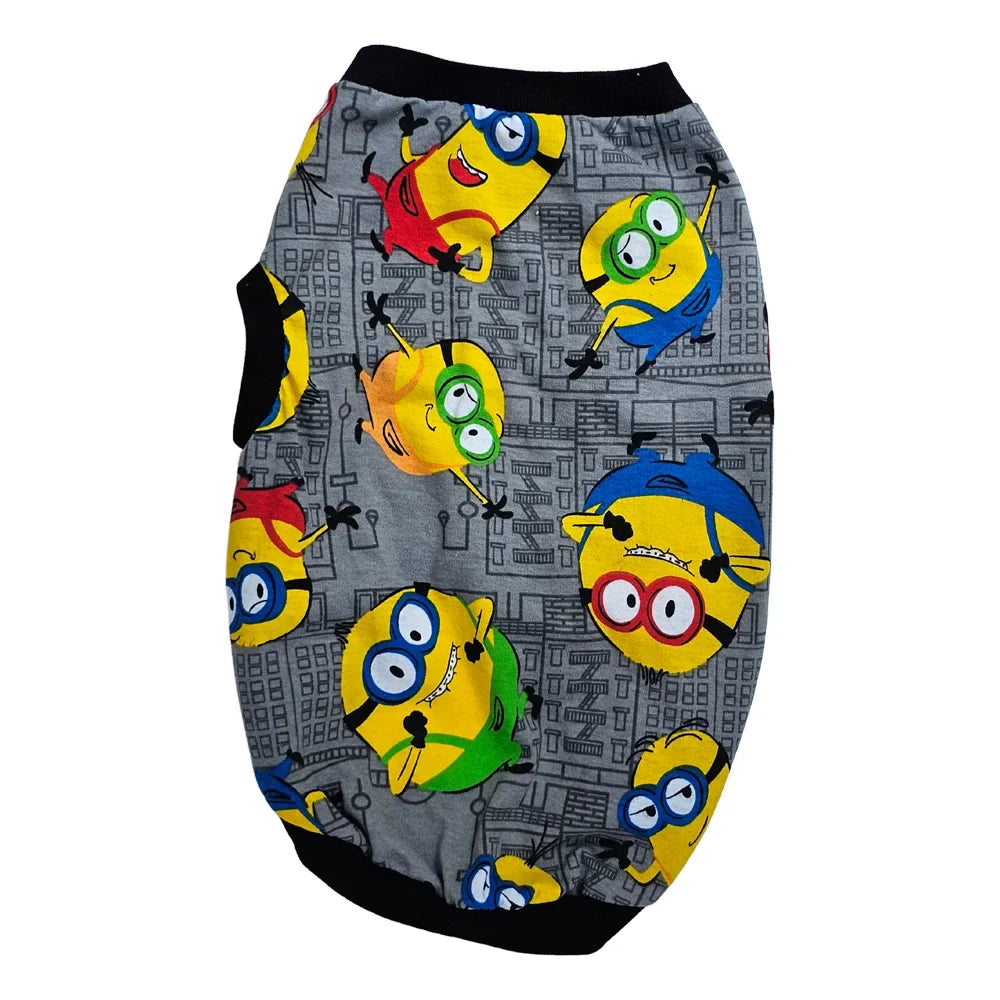 Playera estampada con dibujos animados y super héroes