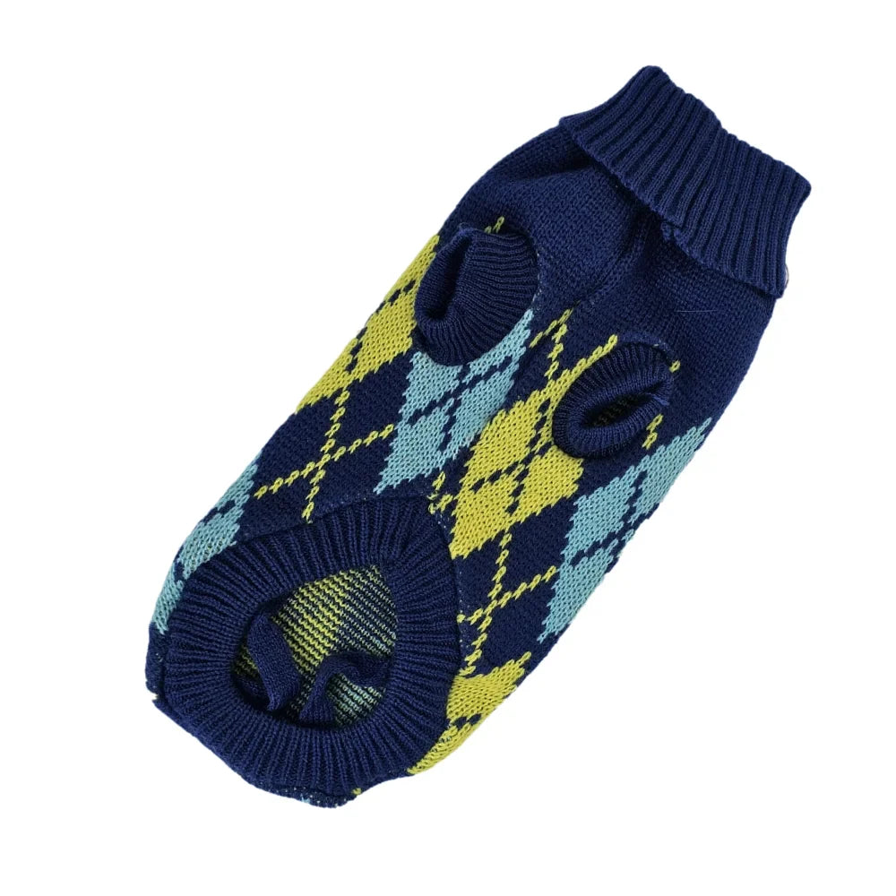 Suéter tipo argyle con cuello ruso