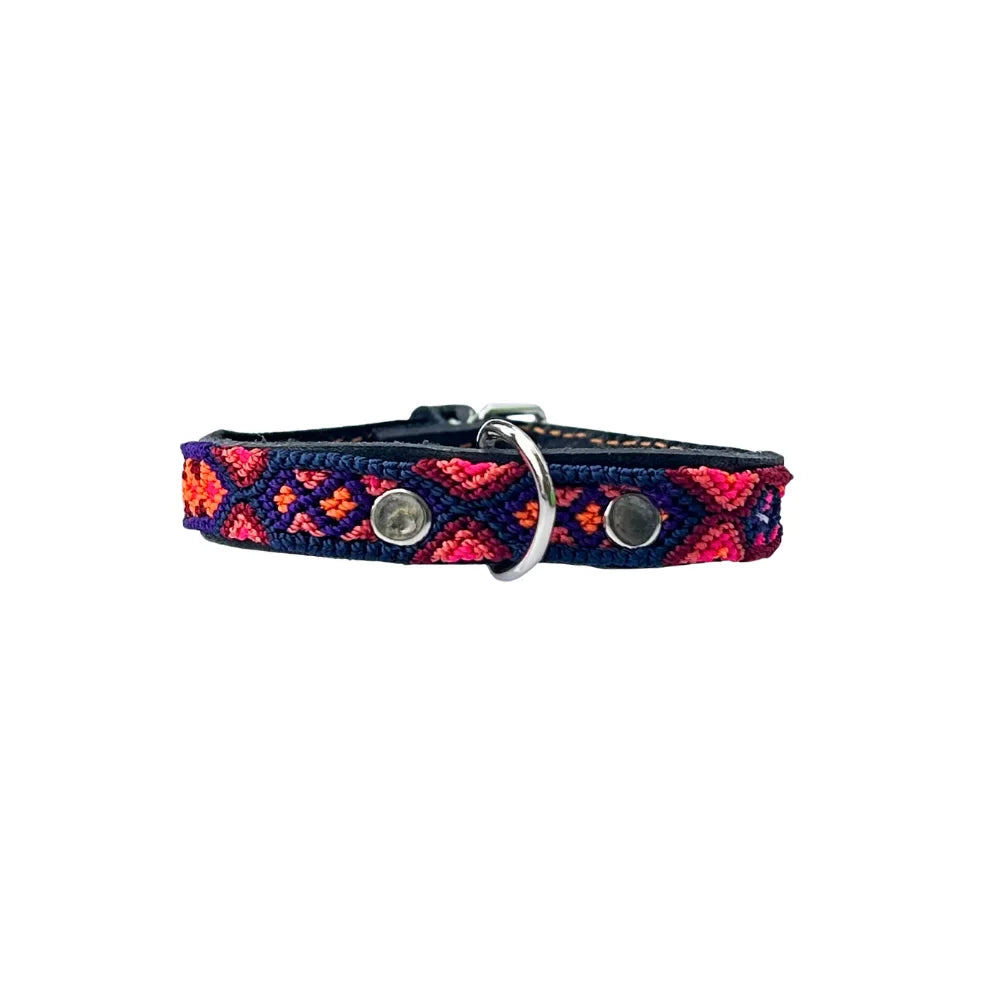 Collar Artesanal De Piel 27 Azul
