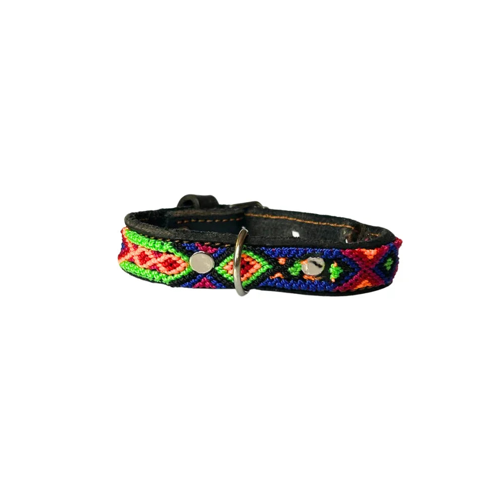 Collar Artesanal De Piel 27 Negro