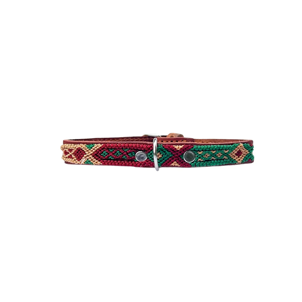 Collar Artesanal De Piel 1 Cm 35 Marrón