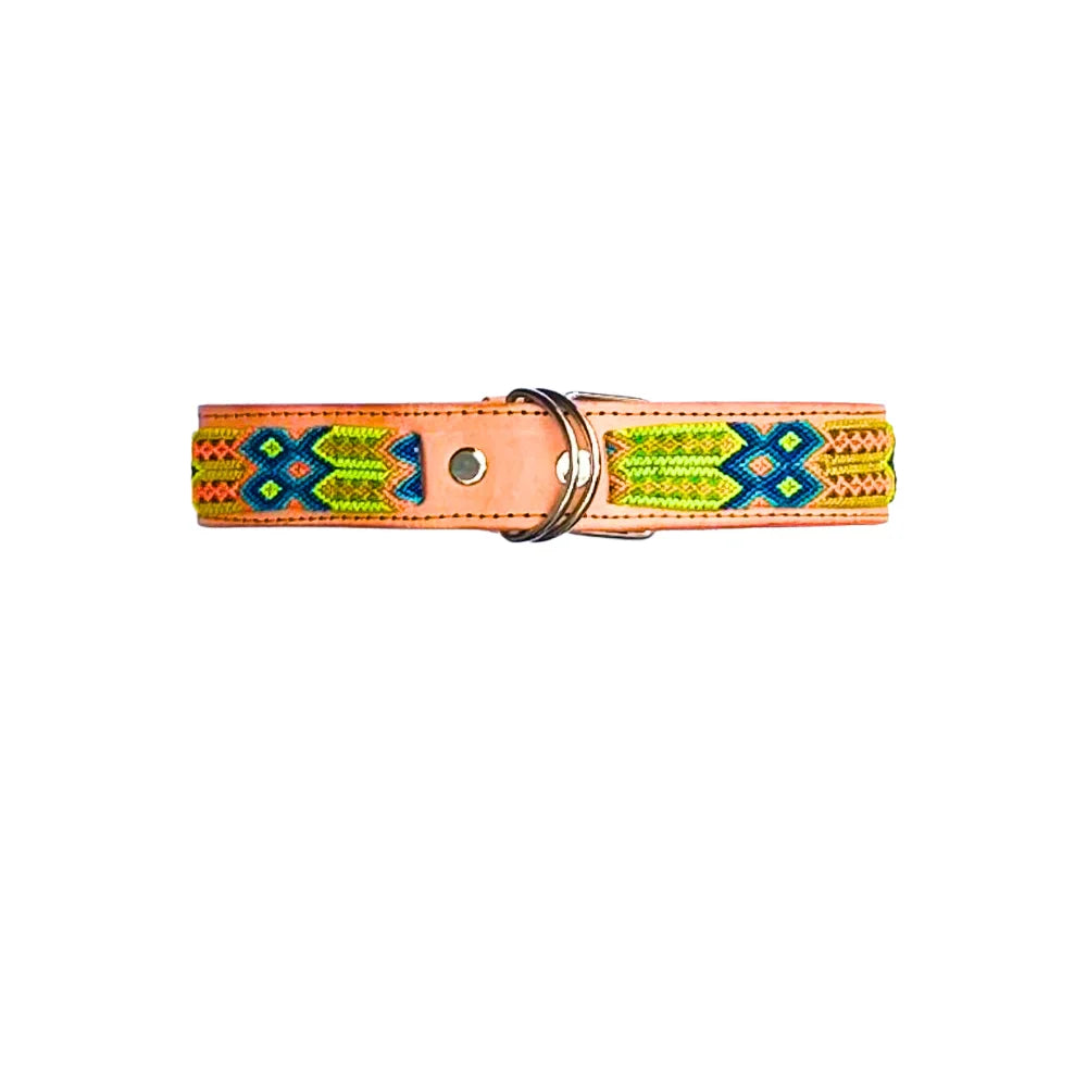 Collar Artesanal De Piel 55 Beige