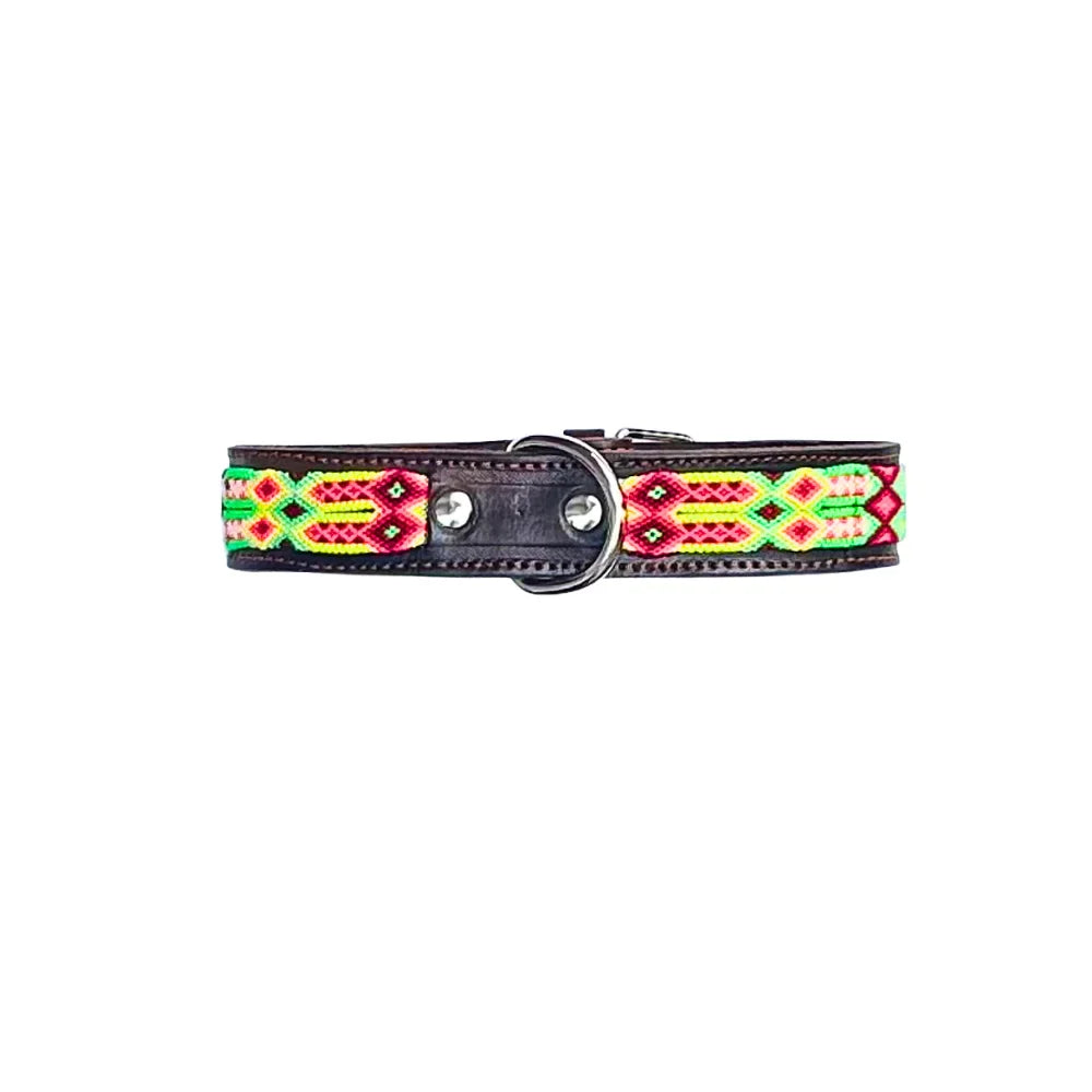 Collar Artesanal De Piel 55 Chocolate