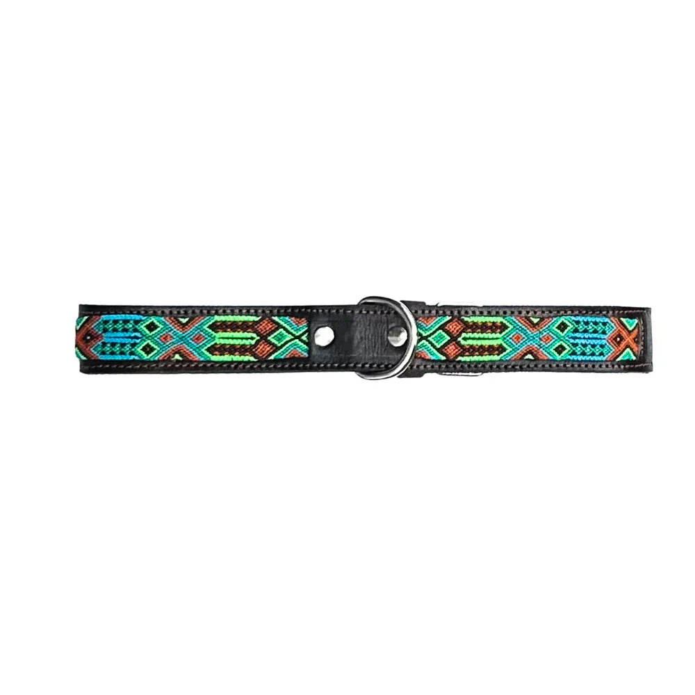 Collar Artesanal De Piel 80 Negro