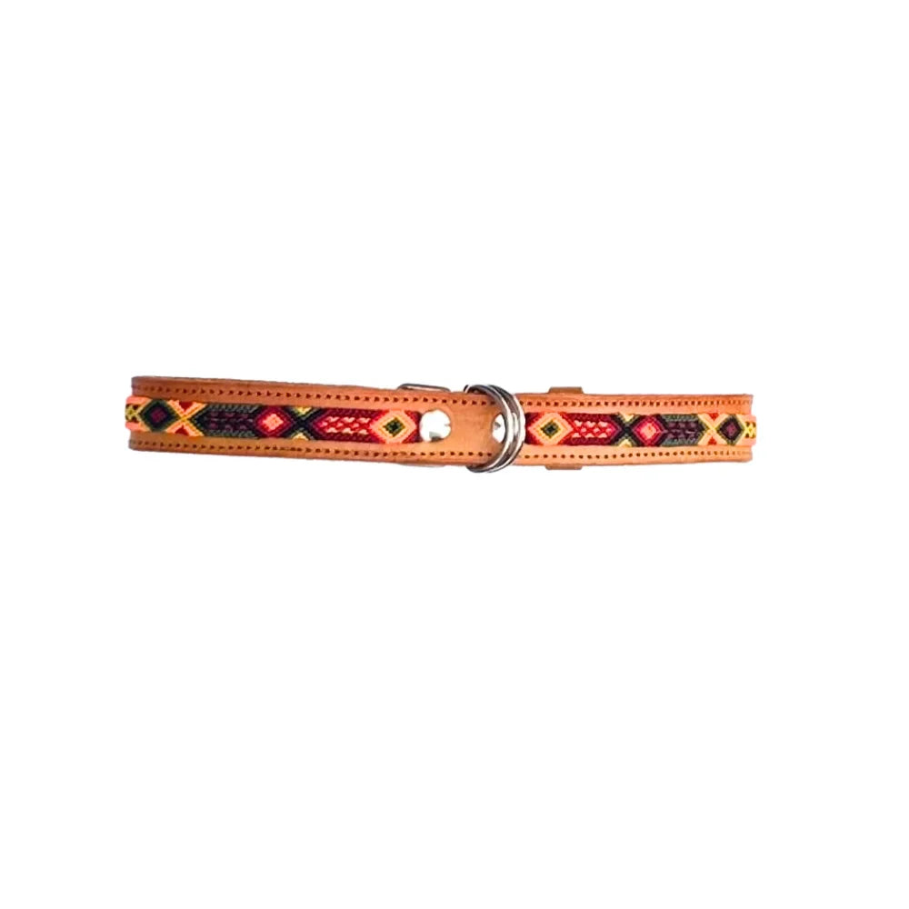 Collar Artesanal De Piel 60 De 2 Cm Café Claro