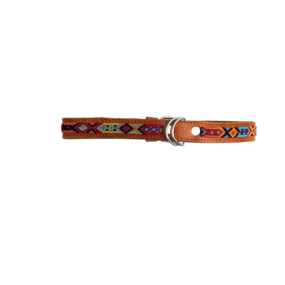Collar Artesanal De Piel 60 De 2 Cm Marrón