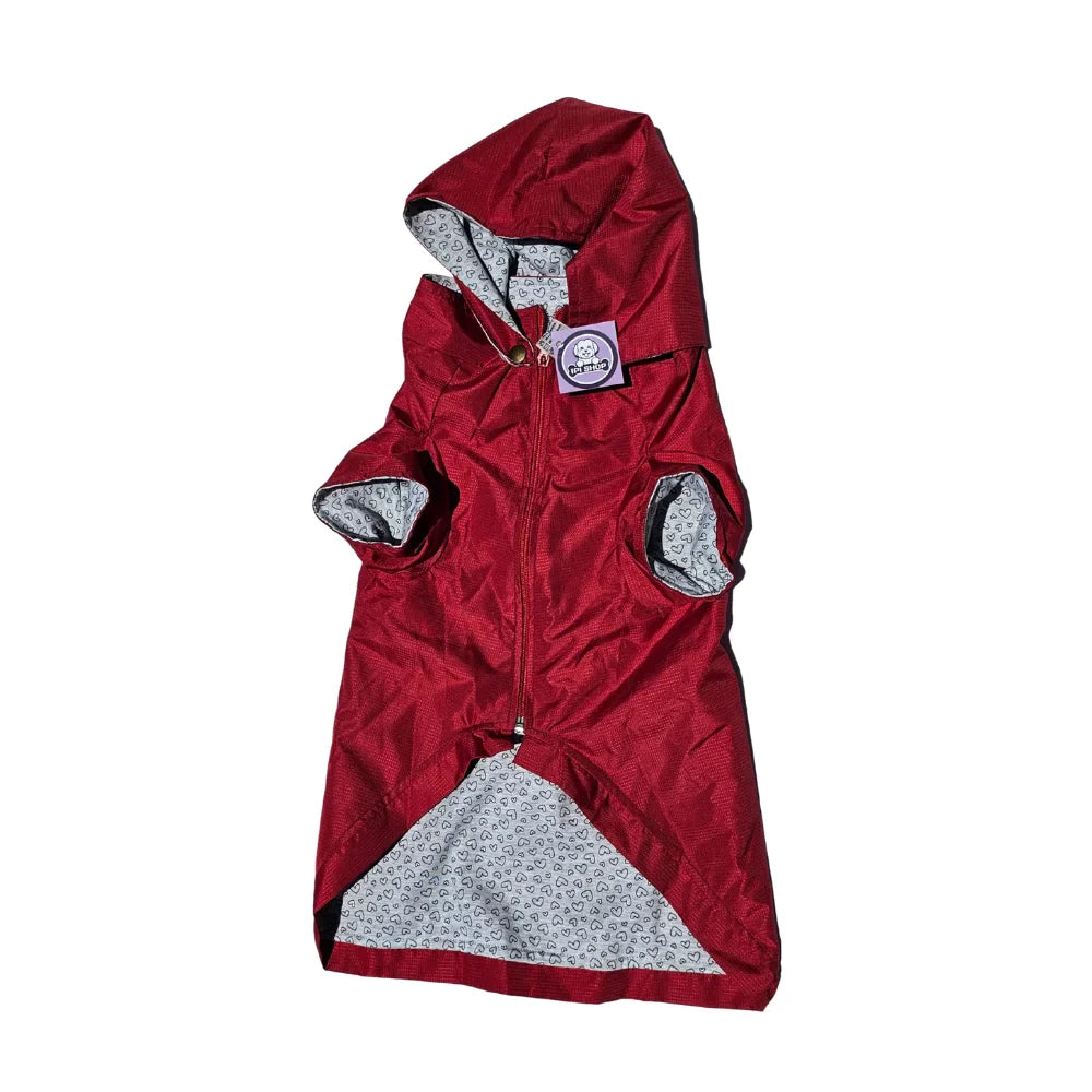 Impermeable Abrigador Premium Tipo Chamarra Rojo