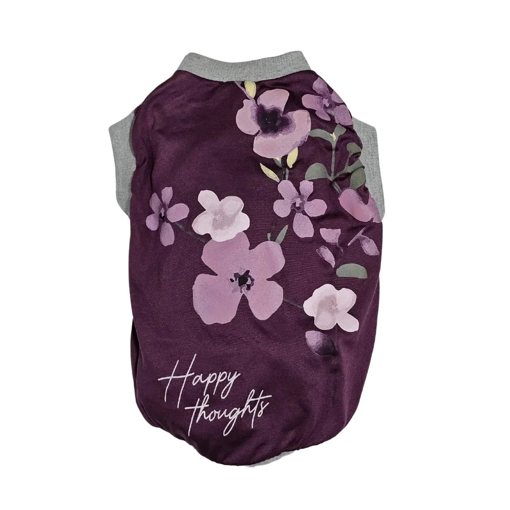 Playera estampada con flores lila