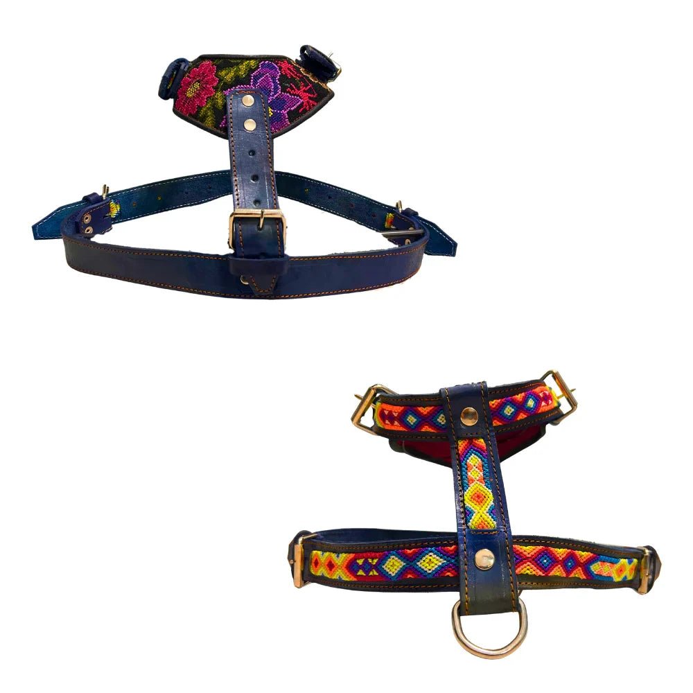 Pechera artesanal hecha a mano Chiapas Talla XL azul