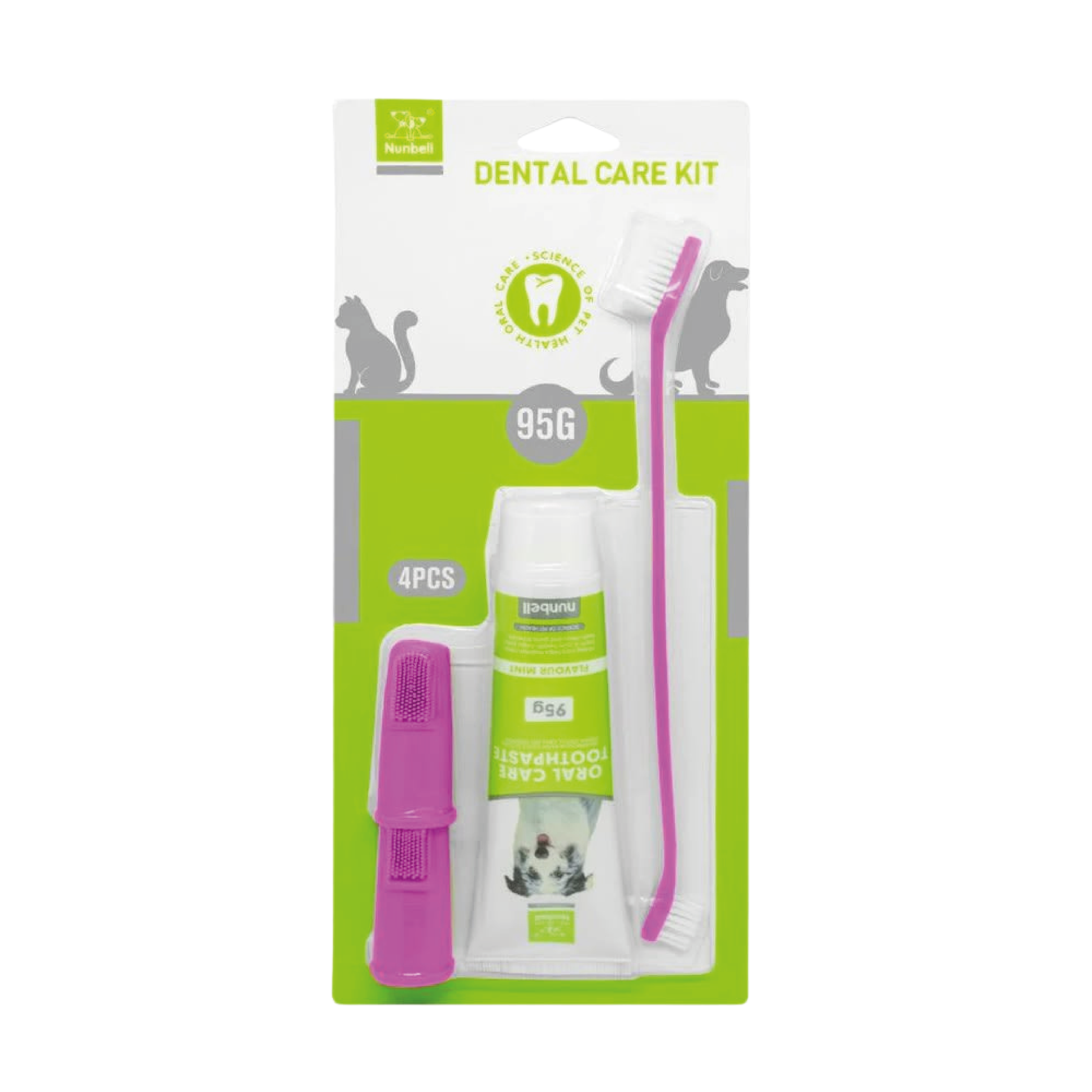 Kit de Cepillado Dental para perros y gatos, color Rosa. Limpieza Total en Casa