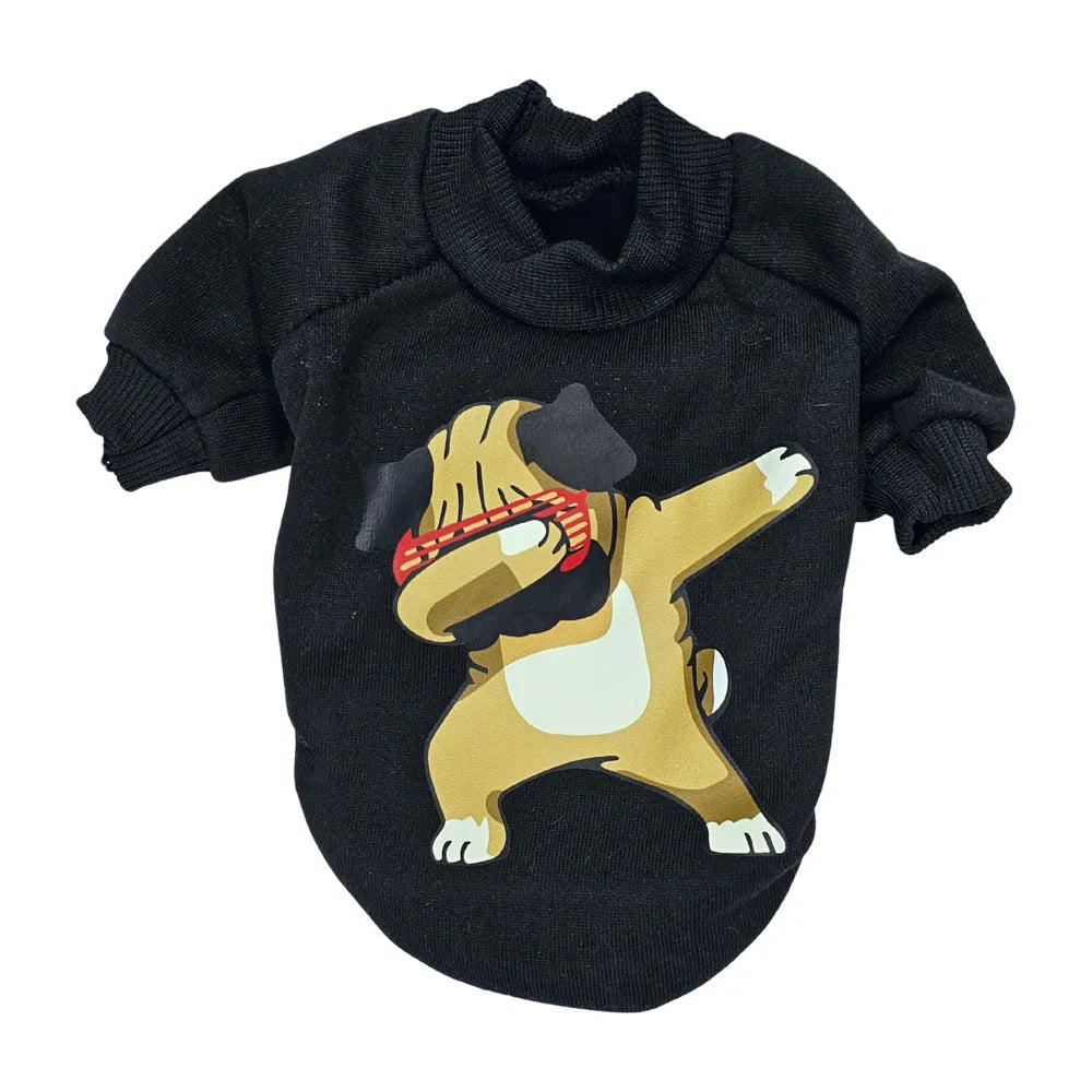 Sudadera negra estampada Perrito rebelde